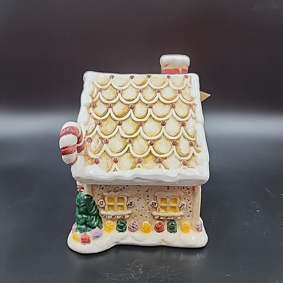 Vintage Sakura Debbie Mumm Sweet Gingerland Gingerbread House Ceramic Canister - Picture 2 of 14